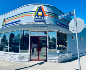 Alist montessorri preschool mar vista location front entrance of building on Washington place.